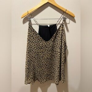 Chic Leopard Print Camisole with Spaghetti Straps